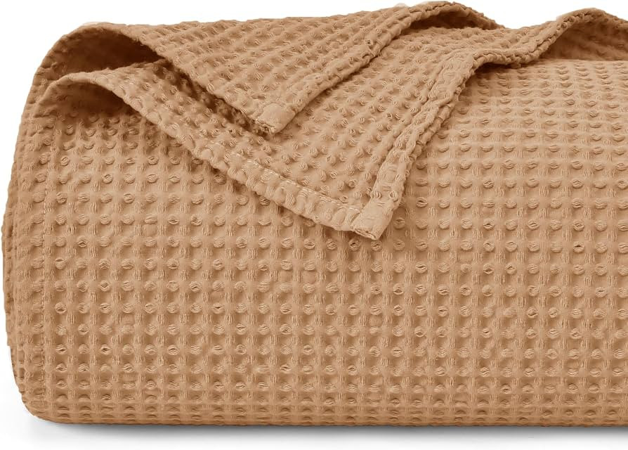 PHF 100% Cotton Waffle Weave Blanket King Size 104" x 90"-Lightweight Washed Soft Breathable Blan... | Amazon (US)