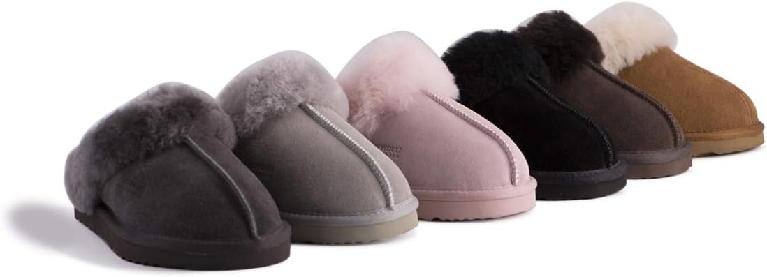 Aus Wooli Australia Water-Resistant Unisex Genuine Australian Sheepskin Wool Slippers | Amazon (US)