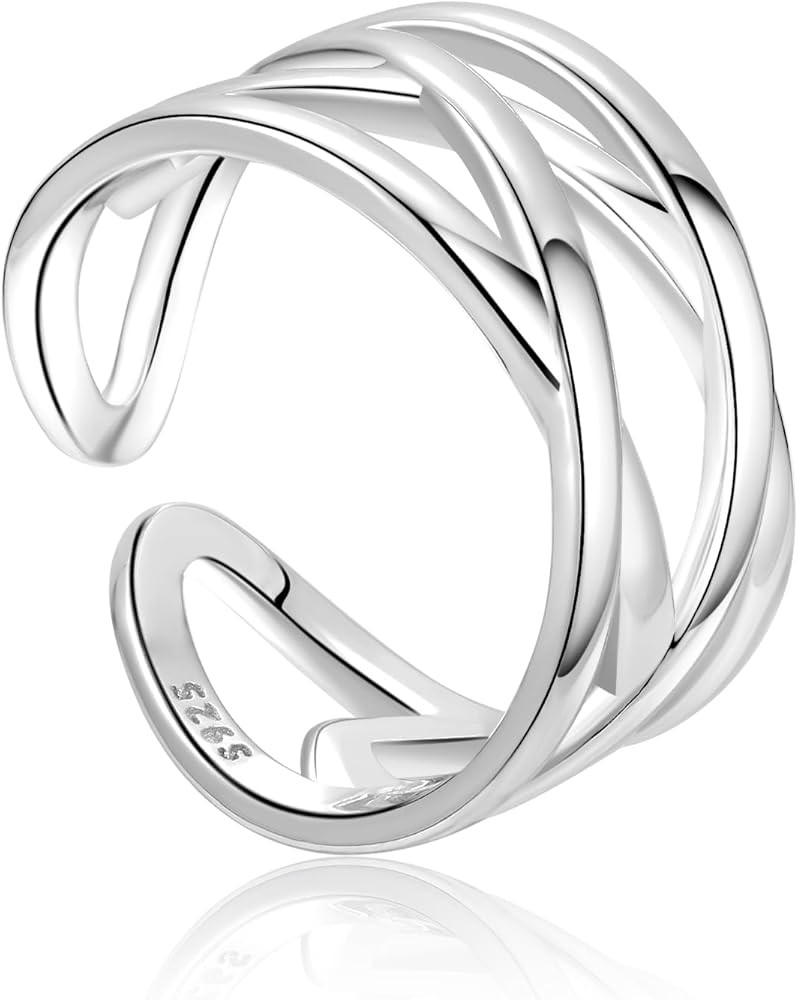 925 Sterling Silver Thumb Rings for Women Open Adjustable Knuckle Celtic Knot Rings for Women Dai... | Amazon (US)