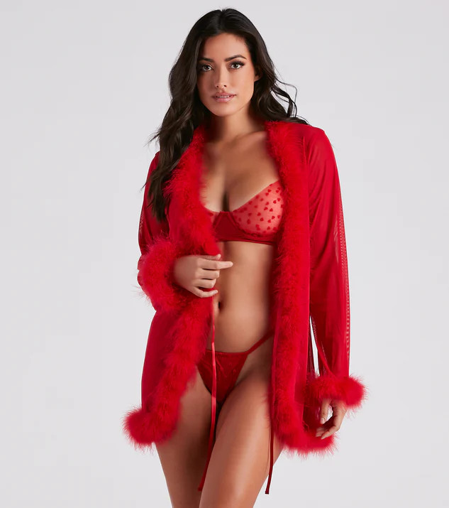 Forever Love Marabou Trim Robe | Windsor Stores