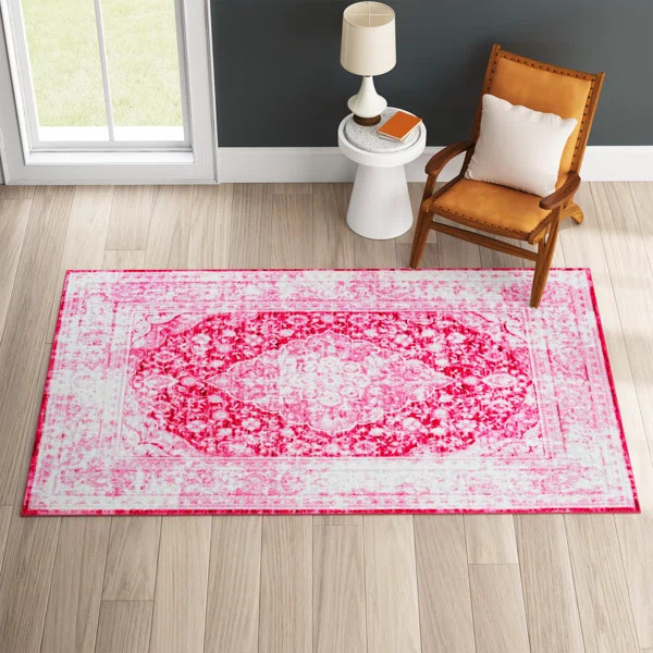 Lofland Oriental Medallion Pink Area Rug | Wayfair North America