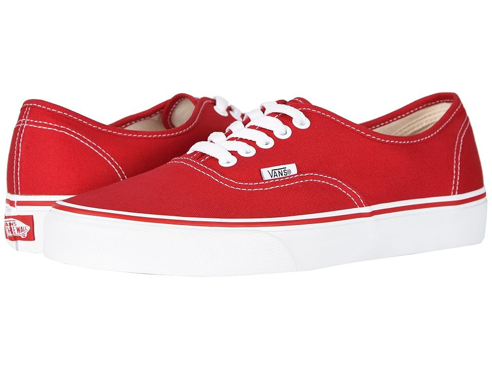 Vans Authentic Skate Shoes Red : Men's 6.5 - Women's 8 Medium, Canvas | Zappos