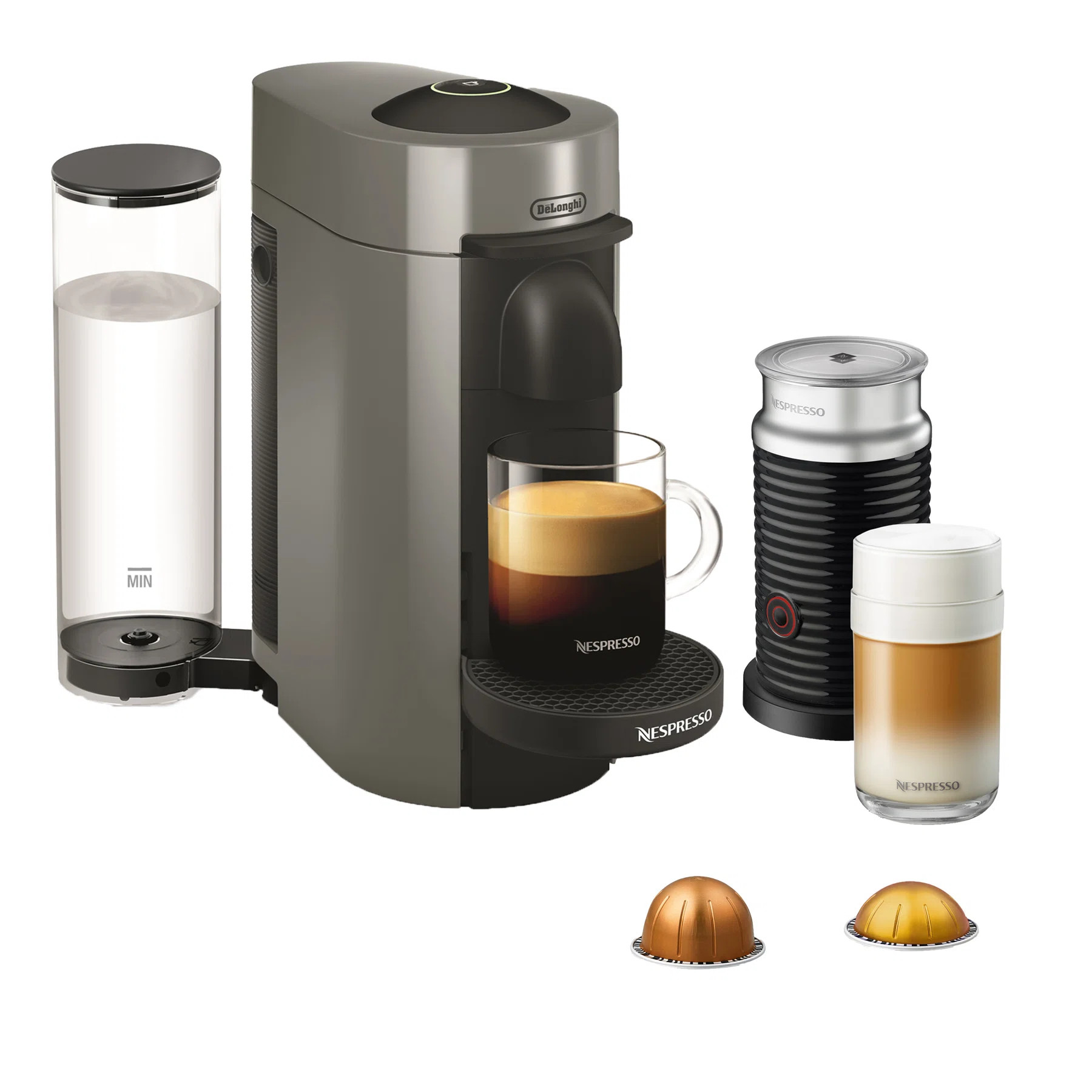 Nespresso VertuoPlus Coffee and Espresso Machine by De'Longhi with Aeroccino Milk Frother & Revie... | Wayfair North America
