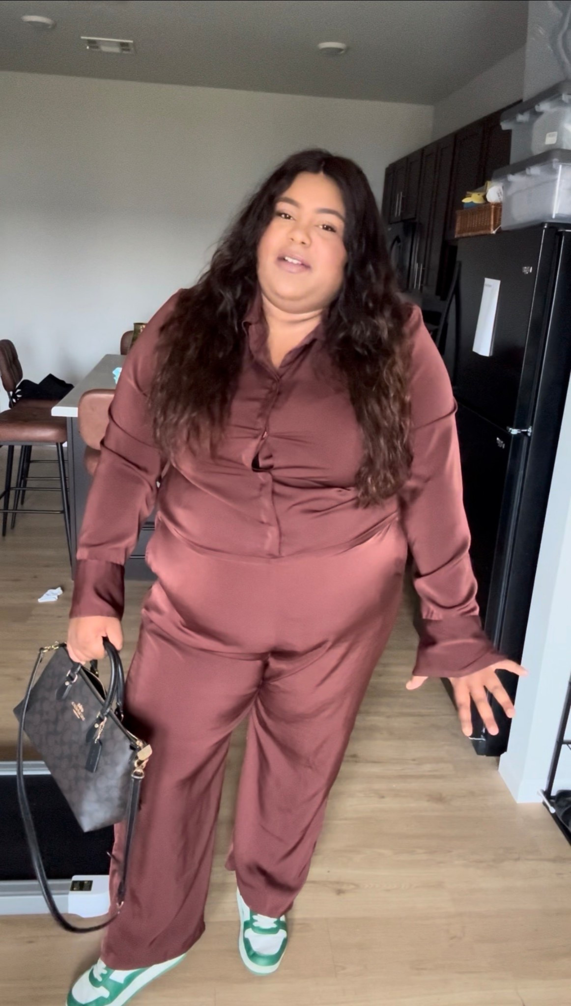 Plus size minimal fall outfit. Matching set plus size. Brown outfit plus size. 

#LTKPlusSize #LTKWorkwear #LTKFallSale