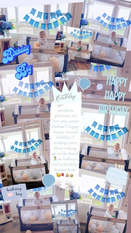 goodness gracious, we love you, sweet Judson!! happy happy second birthday!! nothing cuter than waking up at the beach 🏝️ to balloons and a birthday banner hehe 🥳🎈👼🏼🧁

#LTKhome #LTKbaby #LTKfamily