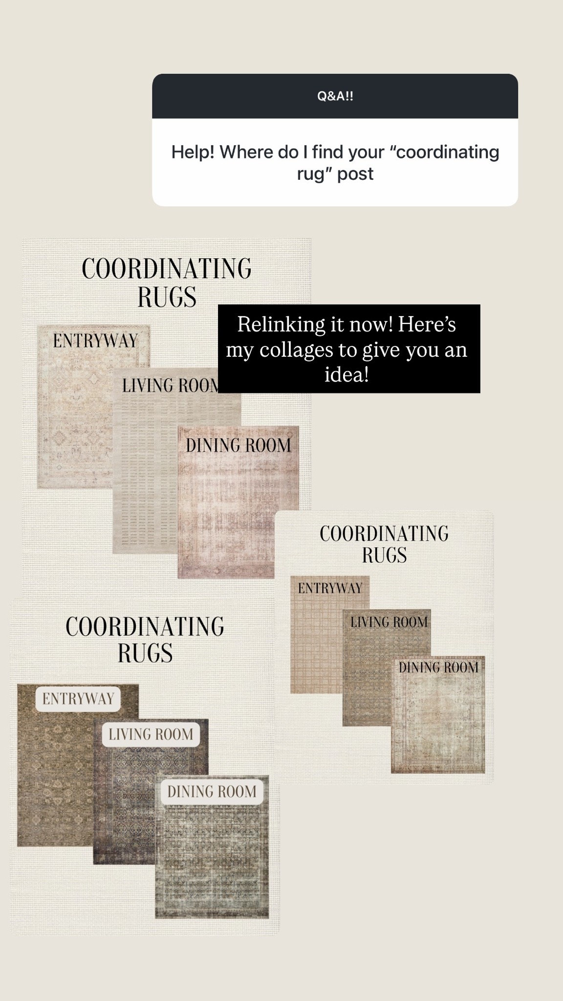 So many question on
Coordinating rugs so here’s the relink!