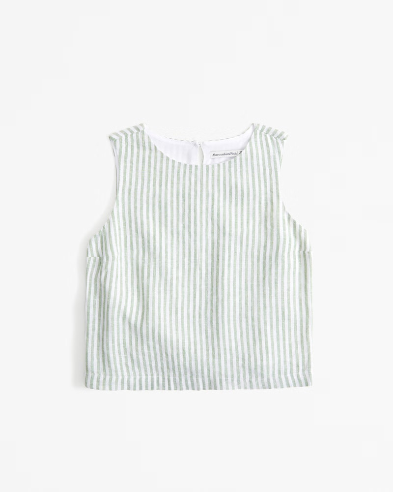 Linen-Blend High-Neck Set Top | Abercrombie & Fitch (US)