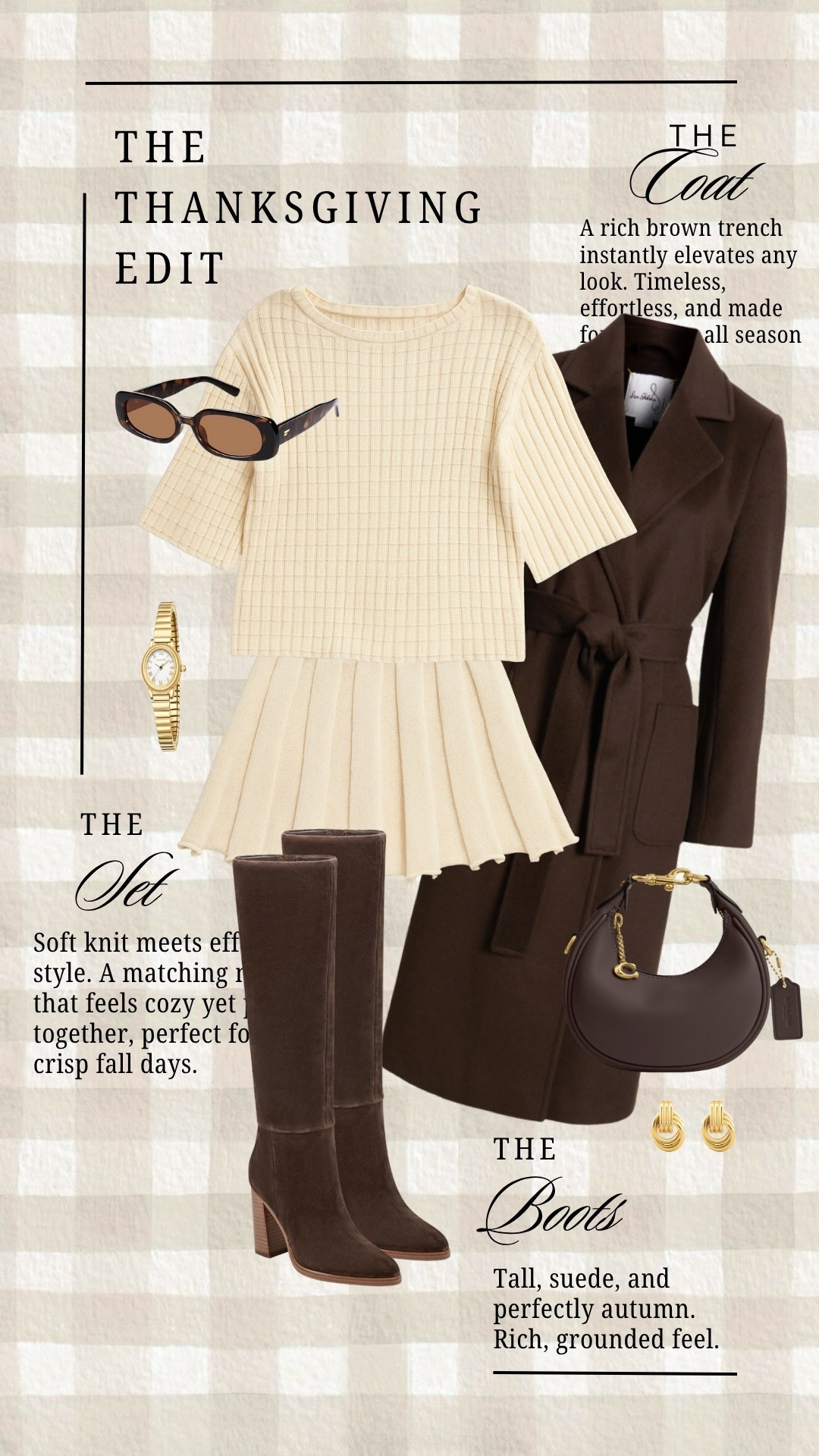 Soft textures, warm tones, and gold details that pull it all together, the perfect Thanksgiving outfit formula. 🍂

#LTKSeasonal #LTKHoliday #LTKStyleTip