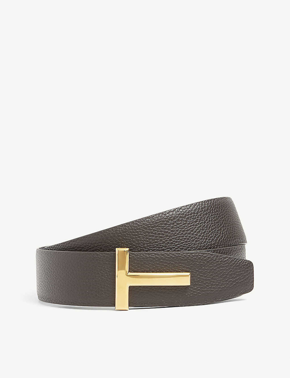 Reversible T logo grained-leather belt | Selfridges
