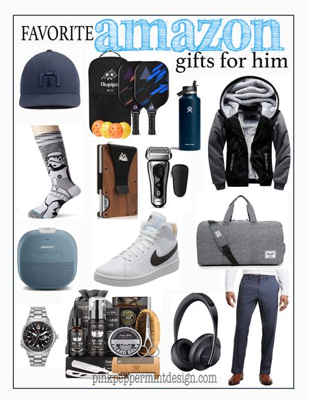 Best gifts for him. 

Hat | duffel bag | Nike | hydro flask | beard kit | razor | Garmin | watch | Bose | Bluetooth speaker | noise cancelling headphones | pickle ball paddle | stance 

#ltkunder100 #ltkstyletip #ltkseasonal #ltkholiday #ltkshoecrush

#LTKmens #LTKunder50 #LTKsalealert