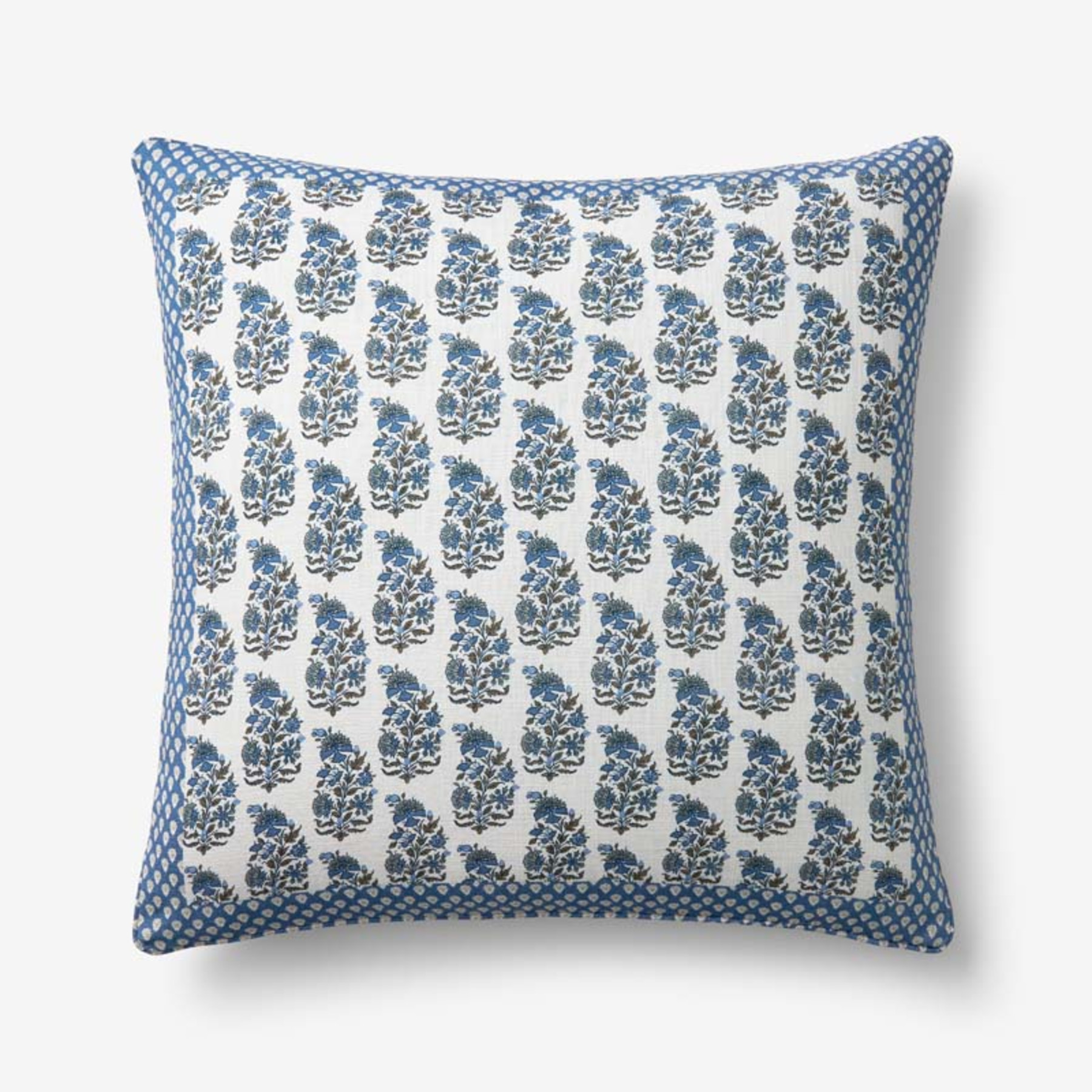 Jiya Reversible Decorative Square Pillow Cover - Blue Multi, 20 in. x 20 in. | The Company Store