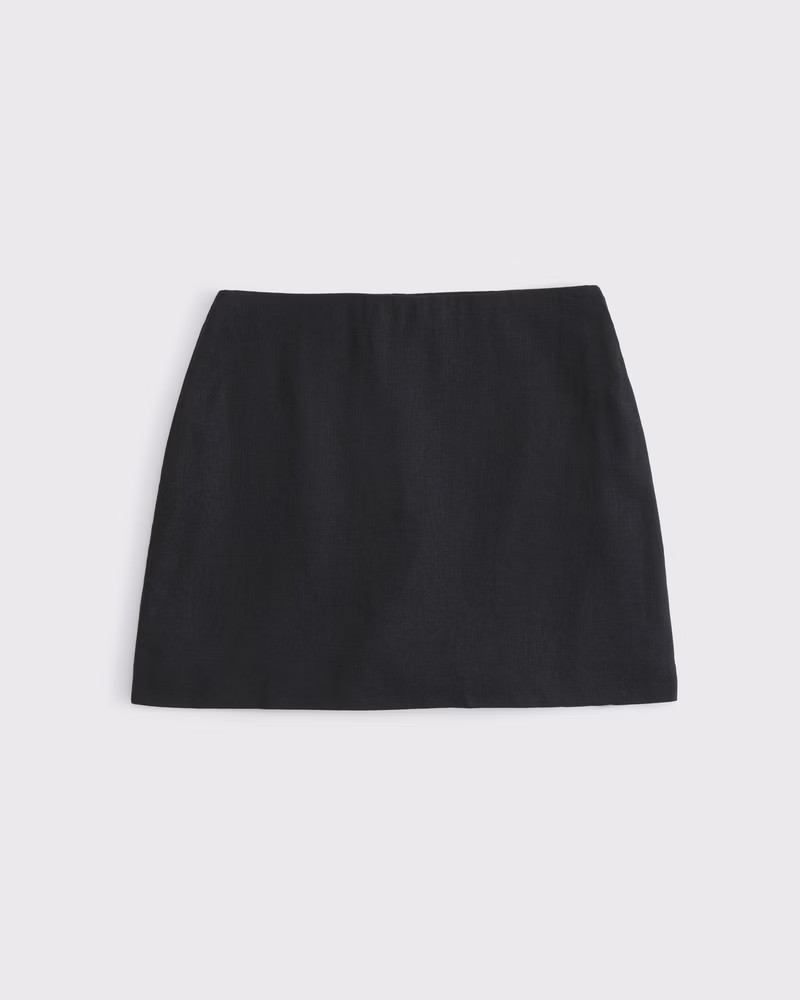 The A&F Scarlett Linen-Blend Mini Skort | Abercrombie & Fitch (US)