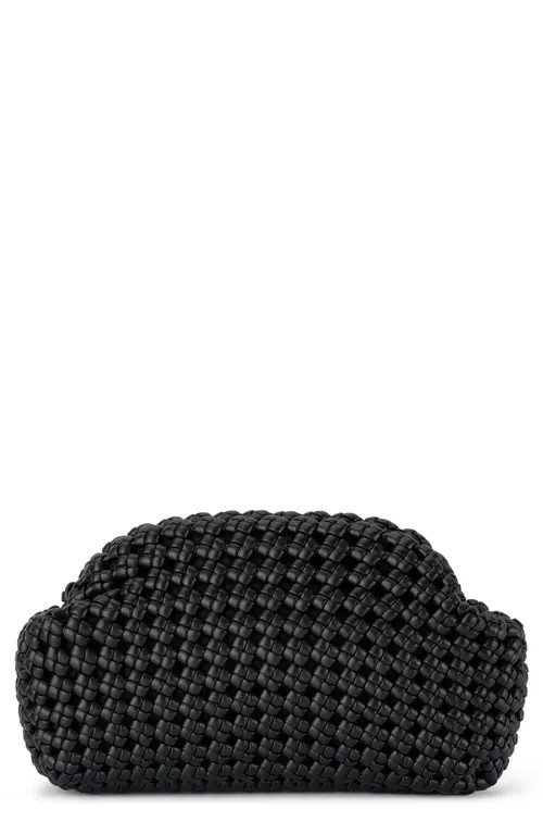 Olga Berg Everly Handwoven Faux Leather Frame Clutch in Black at Nordstrom | Nordstrom