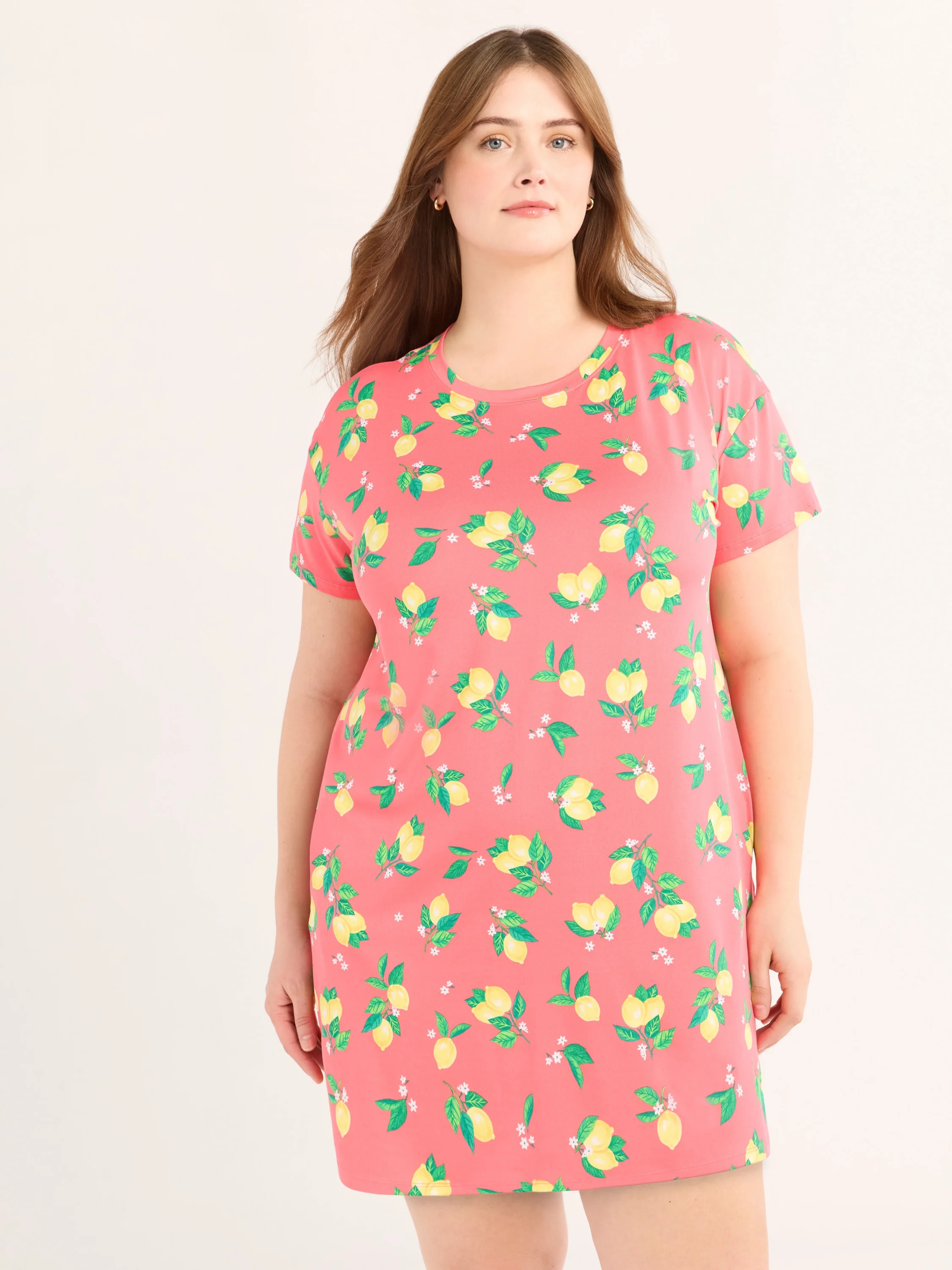 Joyspun Women's Sleepshirt with Short Sleeves, Sizes S/M to 2X/3X | Walmart (US)