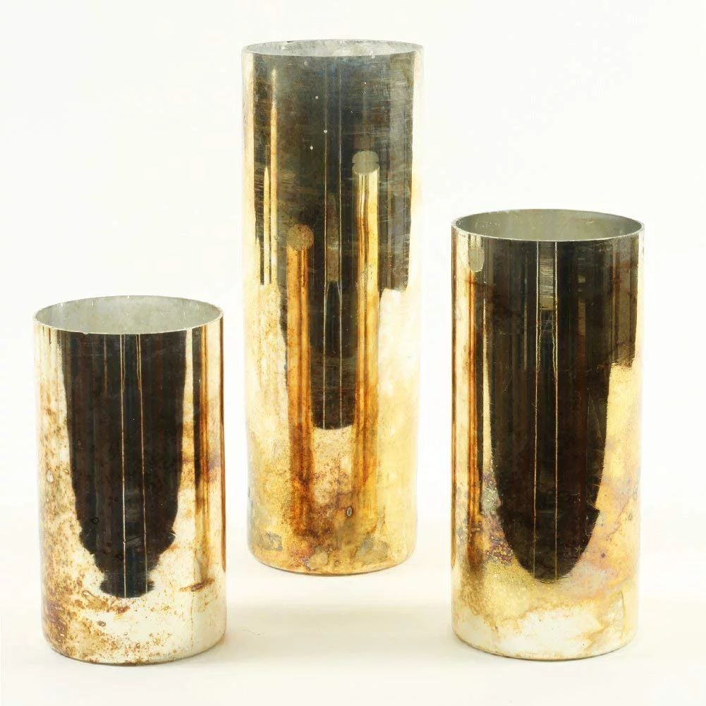 Koyal Wholesale Burnt Gold Glass Cylinder Vases, 3ct - Walmart.com | Walmart (US)