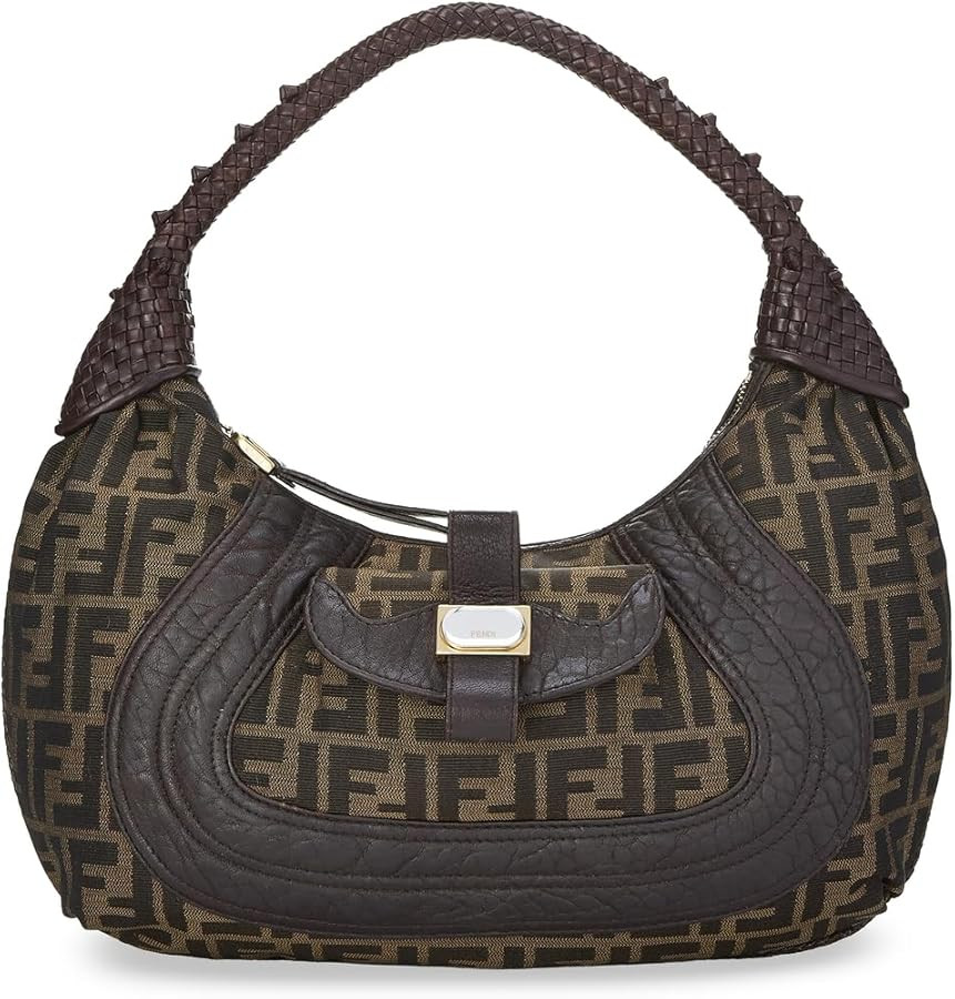 WHAT GOES AROUND COMES AROUND Women's Pre-Loved Fendi Brown Zucca Spy Hobo Bag | Amazon (US)