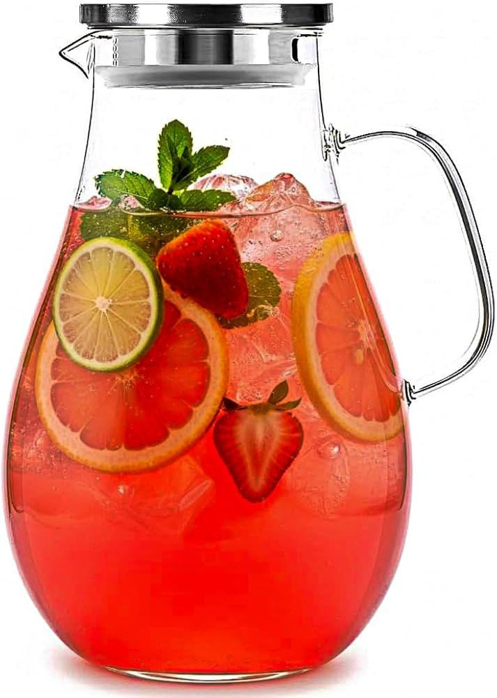 Infusion Pro 1 Gallon Glass Pitcher with Lid, Heat Resistant for Hot/Cold Use, Extra-Wide 4" Mout... | Amazon (US)