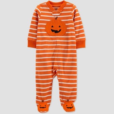Baby Pumpkin Fleece Footed Pajama - Just One You&#174; made by carter&#39;s Orange 9M | Target