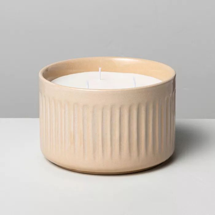 Honey Bergamot Fluted Ceramic Candle - Hearth & Hand™ with Magnolia | Target