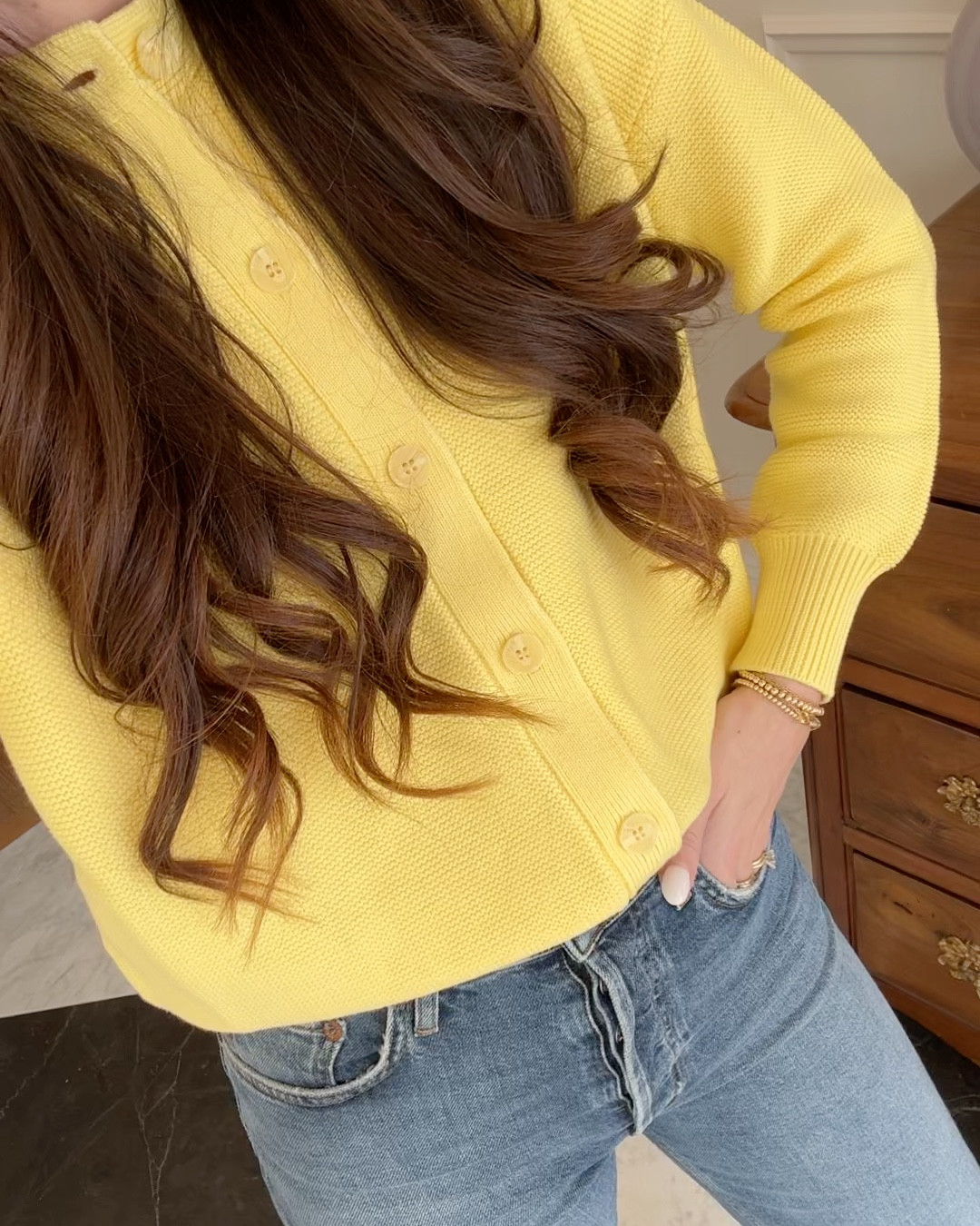 Yellow sweater cardigan | jeans | denim | pink flats | spring ootd | casual outfit 

#LTKgrwm #LTKootd #LTKValentine