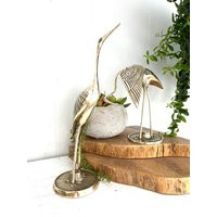 Pair Of Vintage Brass Cranes | Herons Shore Birds Mid Century | Etsy (US)