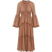 Hypnotic Peplum Flutter Dress | Size: 0P | Color: Chai | Curio