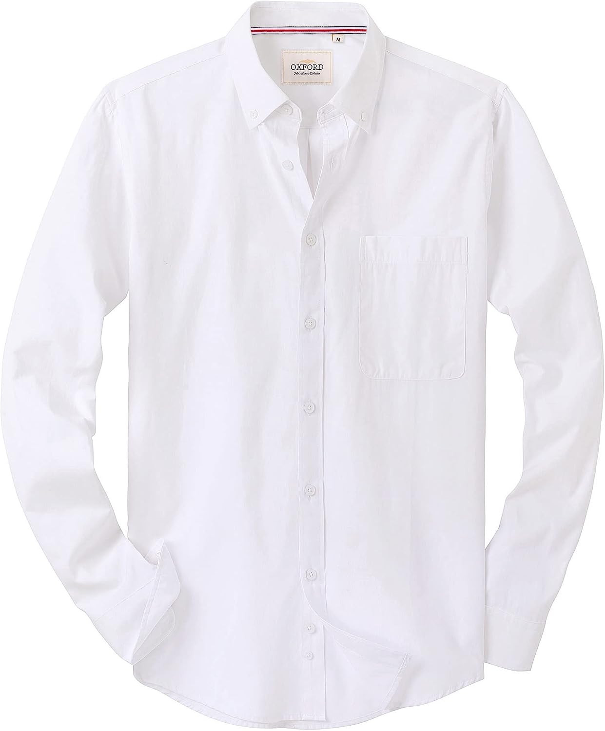 Alimens & Gentle Mens Solid Oxford Shirt Long Sleeve Dress Shirt Work Casual Button Down Shirts with Pocket | Amazon (US)
