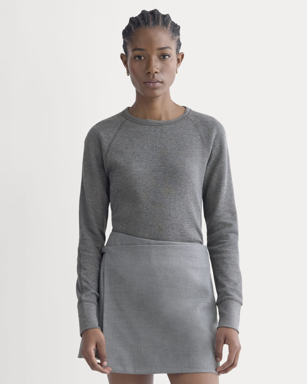 Slim-Fit Crew in Cozy Waffle | Heathered Charcoal | Everlane