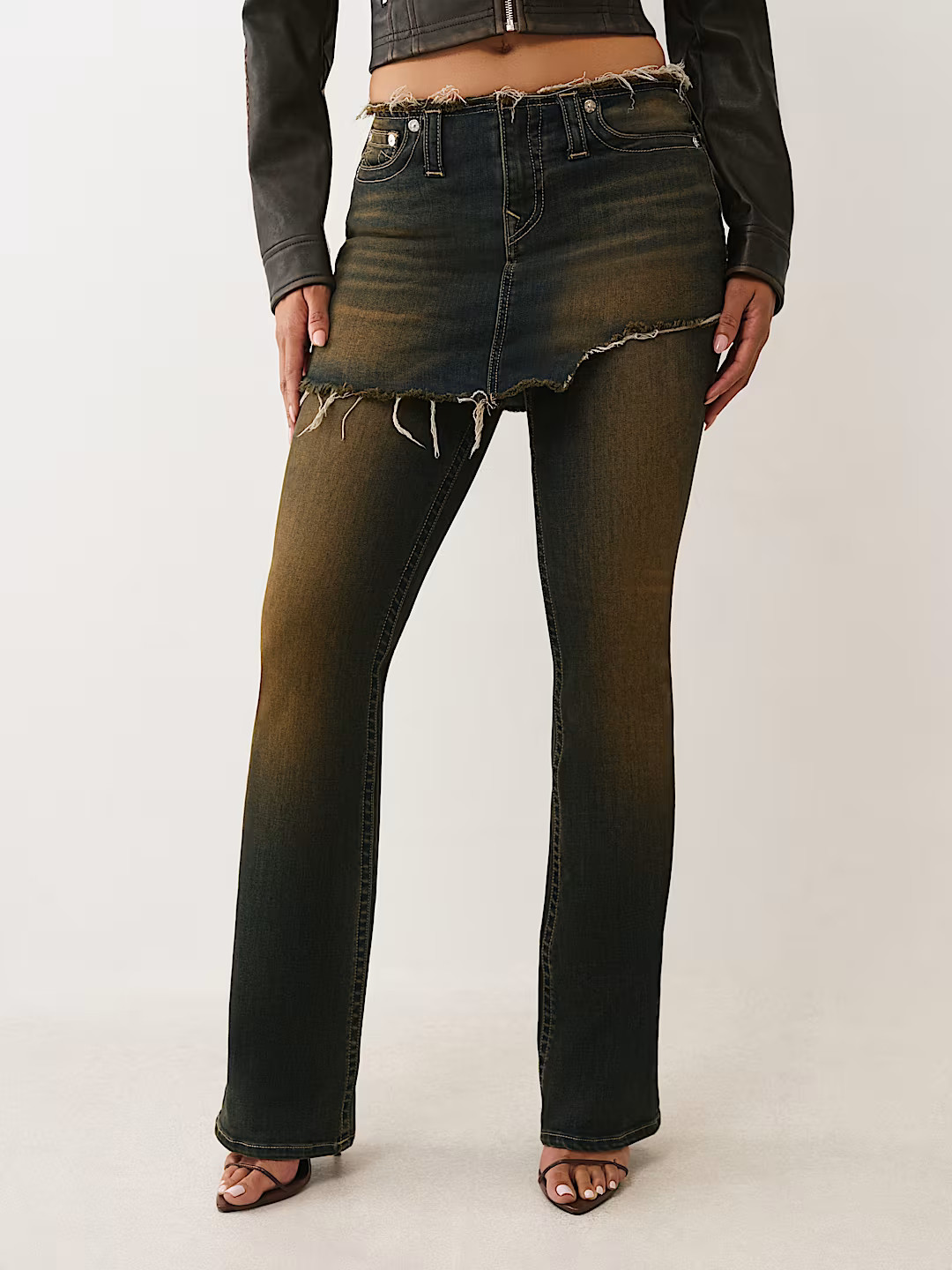 BECCA MID RISE SKIRT OVERLAY BOOTCUT JEAN | True Religion