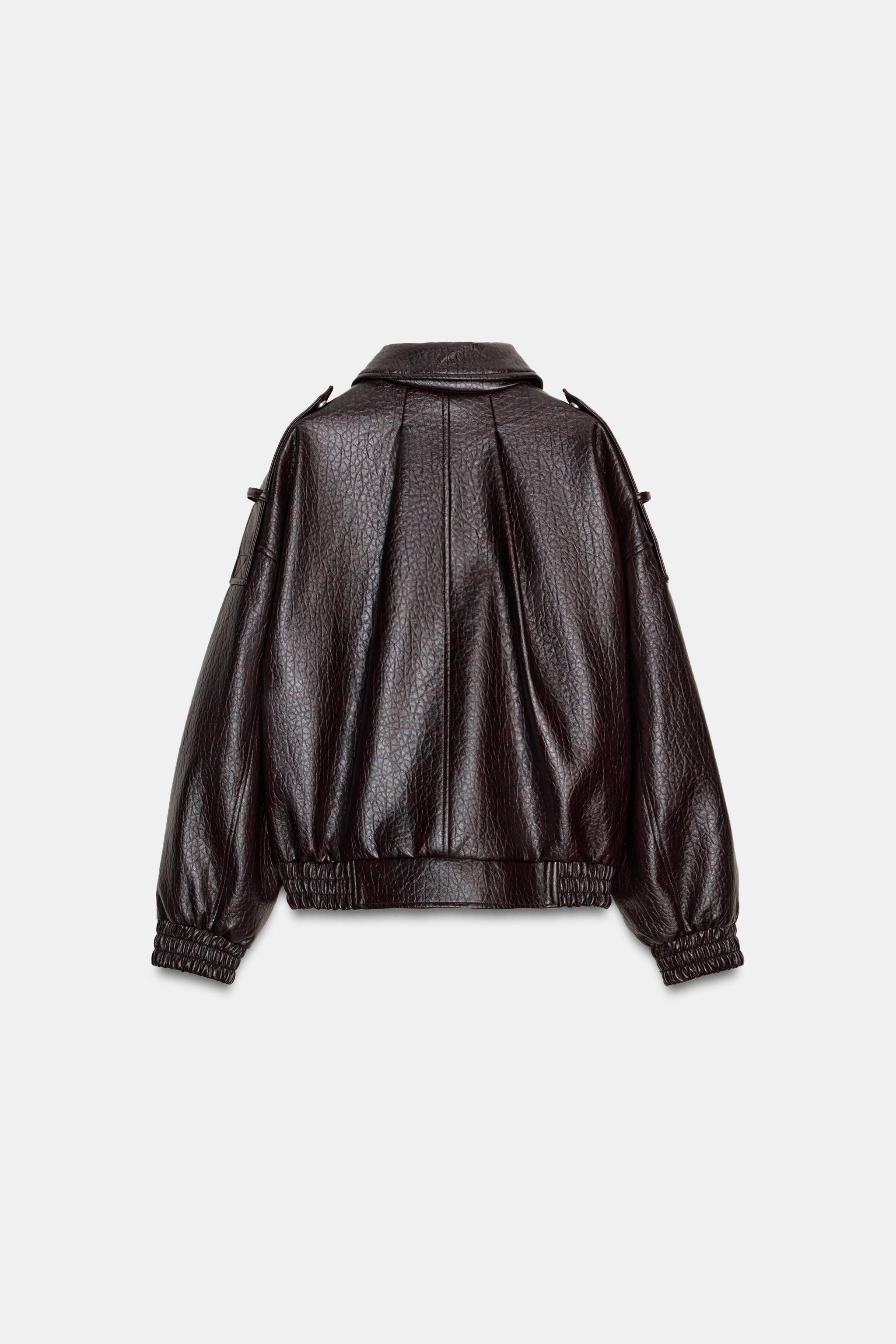 LEATHER EFFECT BOMBER JACKET ZW COLLECTION | Zara AU