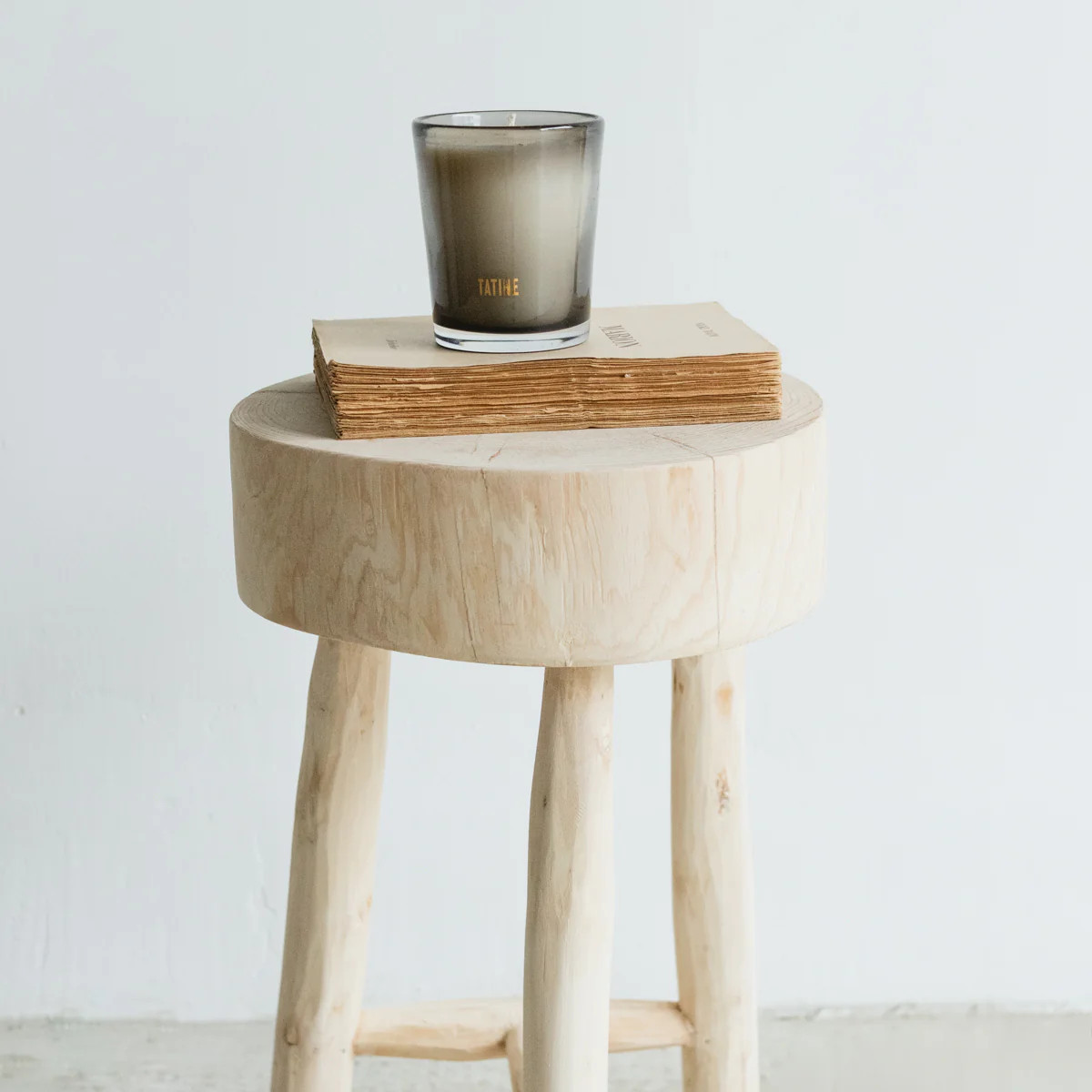 Raw Wood Moroccan Stool | Elsie Green US