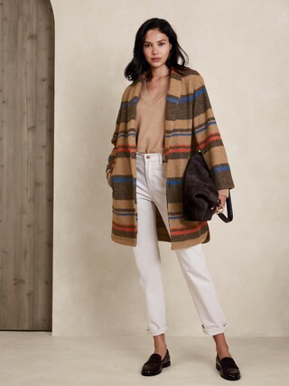Striped Shawl Collar Coat | Banana Republic Factory
