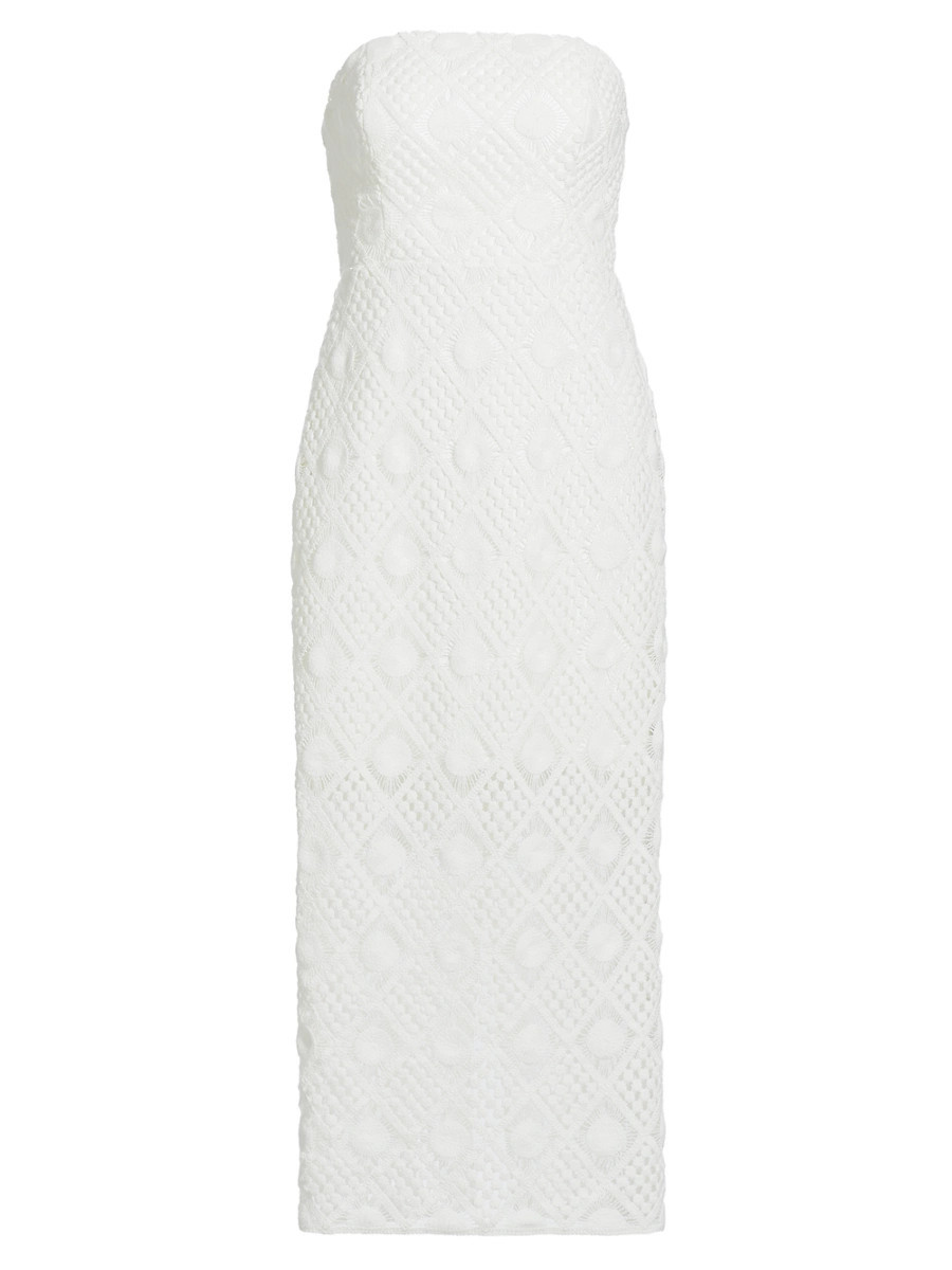 Women's Diamond Crochet Strapless Dress - White - Size 2 | Saks Fifth Avenue