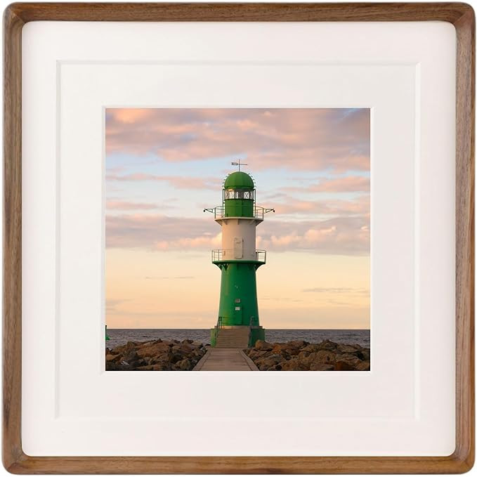 Natural 12x12 Picture Frame Wood with 8x8/10x10 Mat,Square Wall Photo Frames 12 by 12 Made of Sol... | Amazon (US)