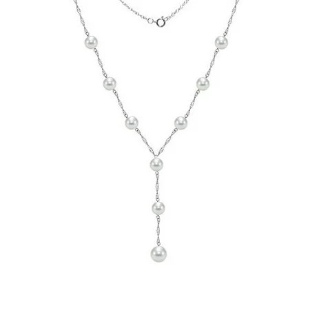 ADDURN 14kt Gold 6-6.5mm Akoya Pearl Stations Lariat Necklace 18 | Walmart (US)