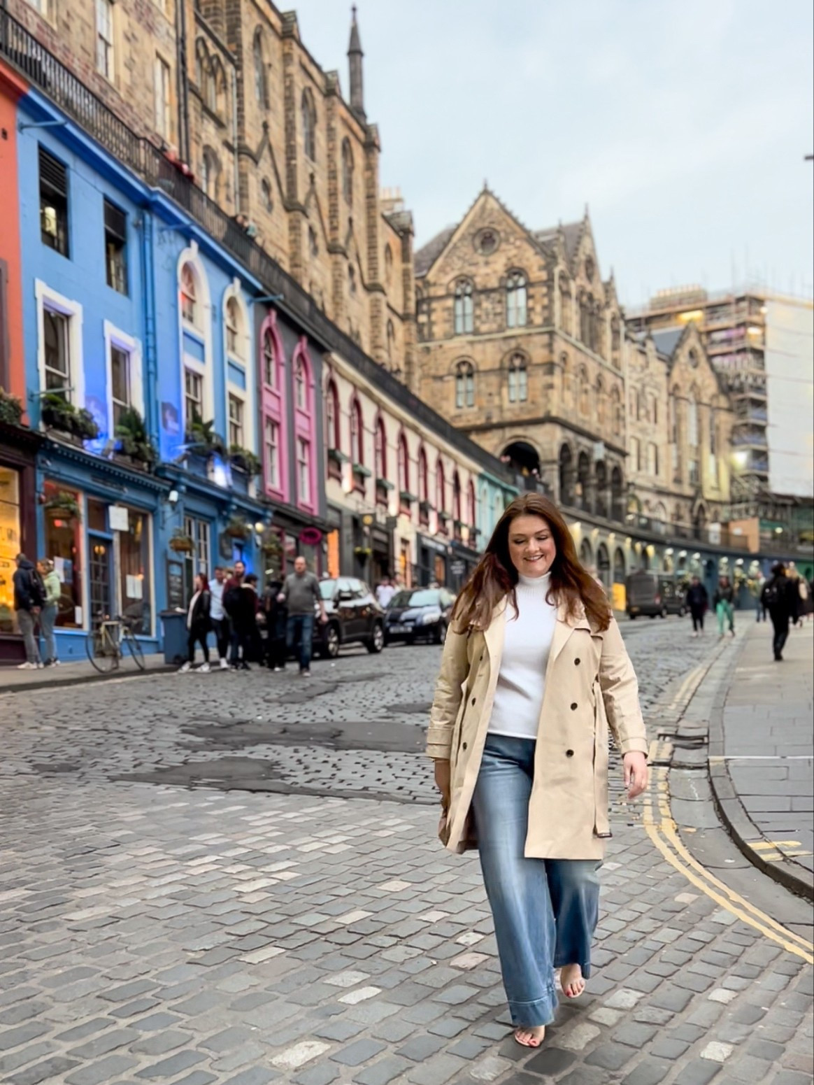 Fall Outfit ideas - trench coat, sweater wide leg jeans, travel outfit, plus size fall outfit, roll neck sweater J.Crew 

#LTKTravel #LTKFallSale #LTKPlusSize