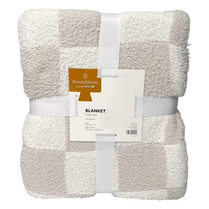 Shop all  Honeybloom






Light Grey Checkered Cozy Knit Bed Blanket, Twin/Twin XL




	
						... | At Home