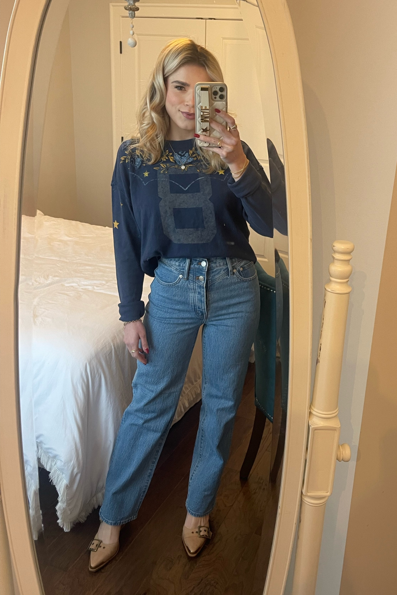 what I wore for our Super Bowl watch party! 🏈 

I recommend sizing down in the denim! 

I’m wearing an xs in the top and 24w in the jeans. Shoes tts. 

free people, madewell, jeans, denim, casual look, what to wear, sports, basketball, watch party, sporting event

#LTKunder100 #LTKFind #LTKU