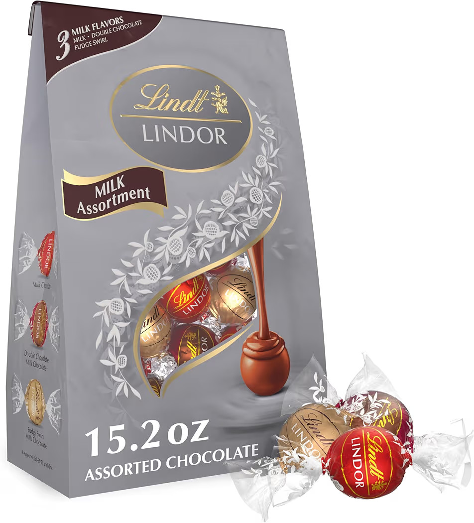 Lindt LINDOR Milk Assorted Chocolate Candy Truffles, Chocolate Candy with Smooth, Melting Truffle... | Amazon (US)