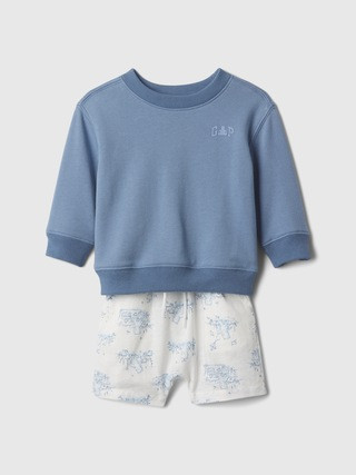 Baby Linen-Cotton Logo Outfit Set | Gap (US)