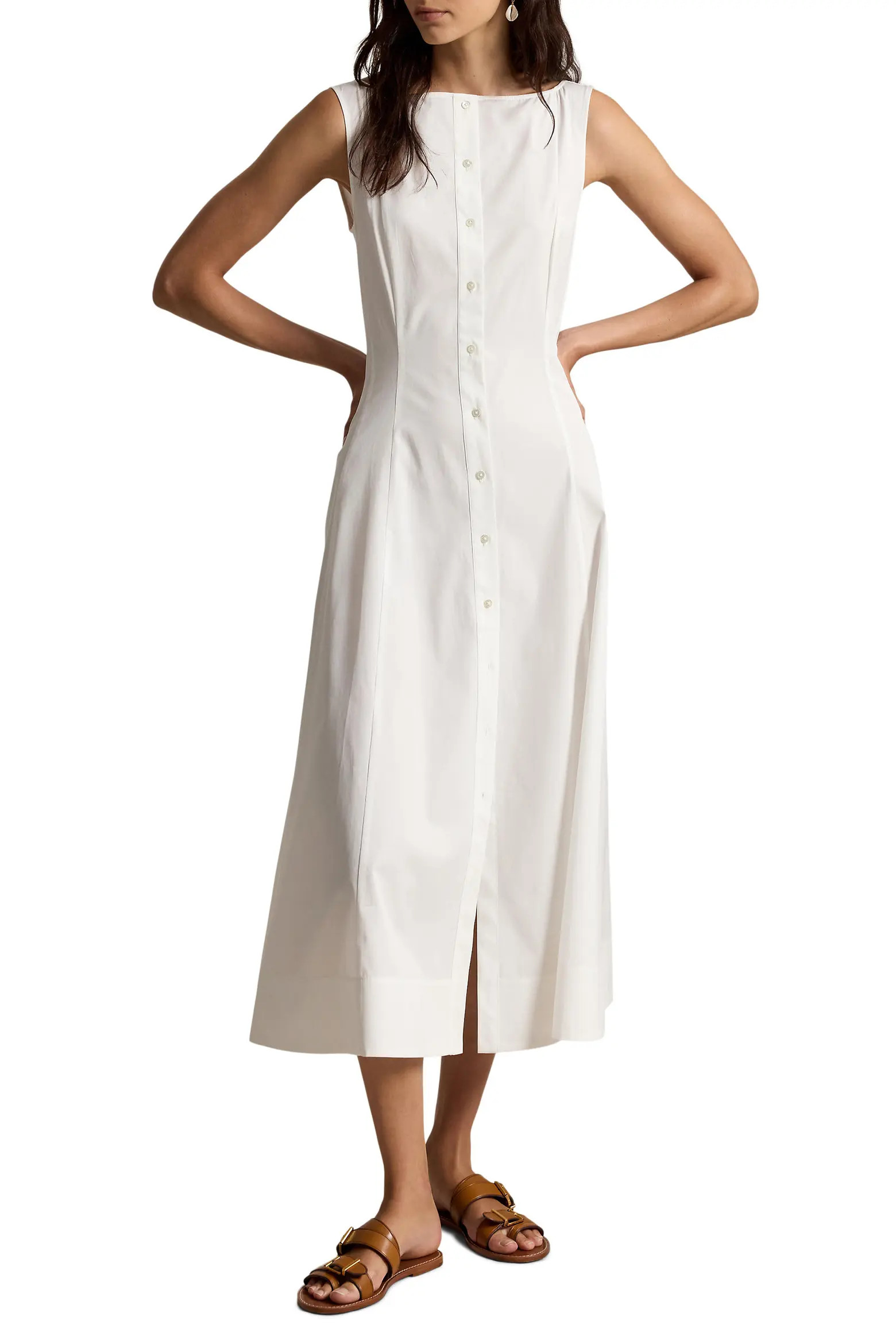 Polo Ralph Lauren Sleeveless Paneled Cotton Shirtdress (Women) | Nordstrom | Nordstrom