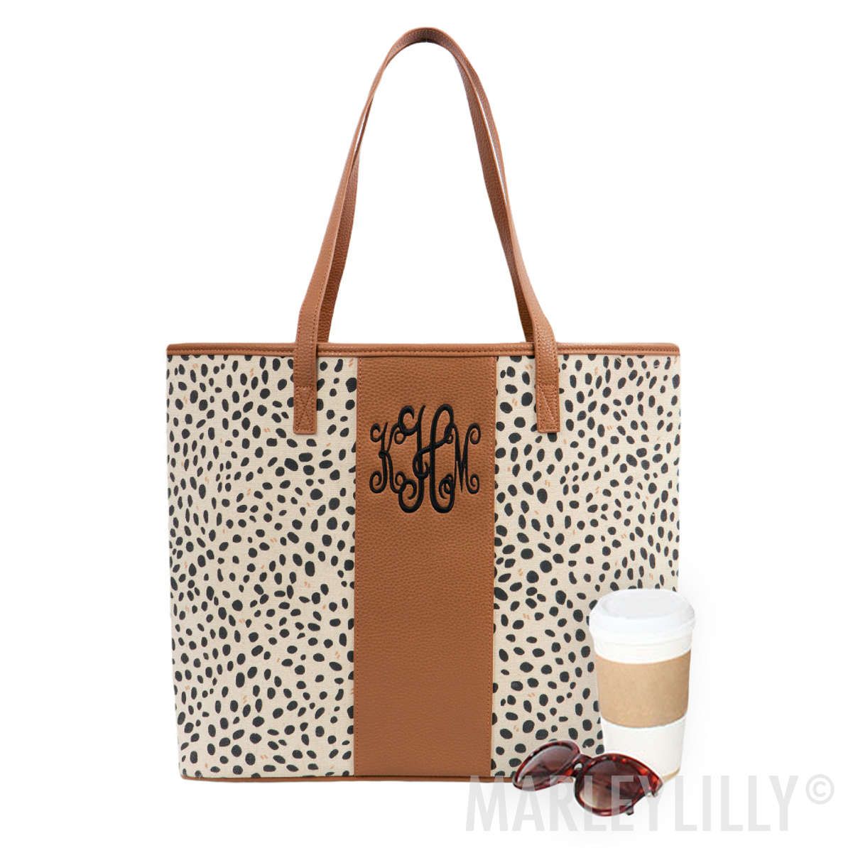 Monogrammed Leopard Tote Bag | Marleylilly