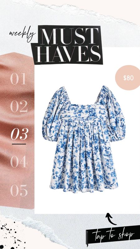 Floral puff sleeve dress 💙 

Dress // medium regular 

#summerlook #midsize