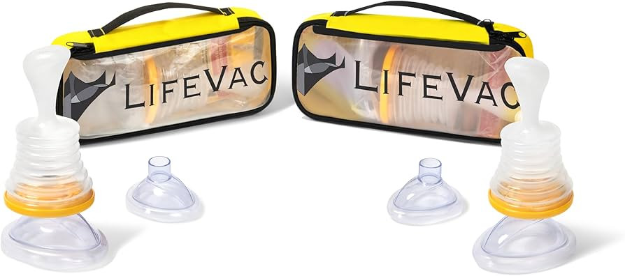 LifeVac Yellow Travel Kit 2 Pack - Portable Suction Rescue Device, First Aid Kit for Kids and Adu... | Amazon (US)