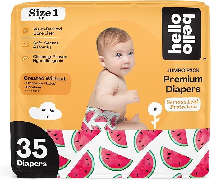 Hello Bello Baby Diapers - Size 1 - Watermelon - Pack of 35 | Amazon (US)
