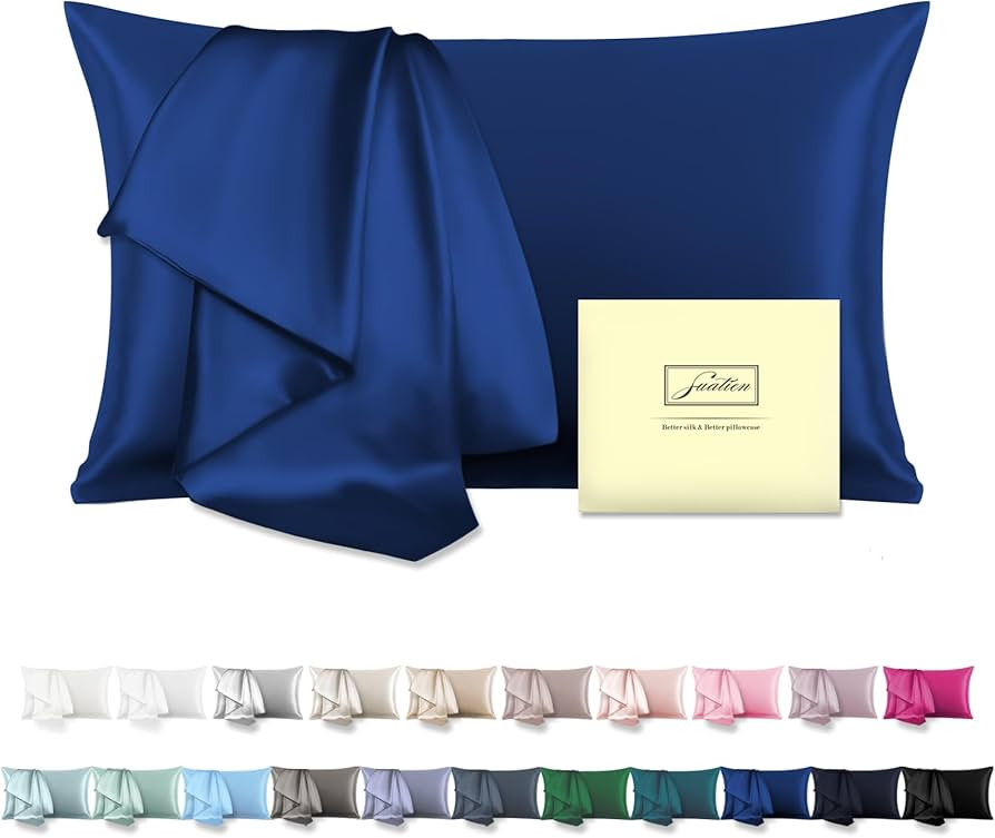 Mulberry Silk Pillowcase for Hair and Skin Pillow Case with Hidden Zipper Soft Breathable Smooth ... | Amazon (US)