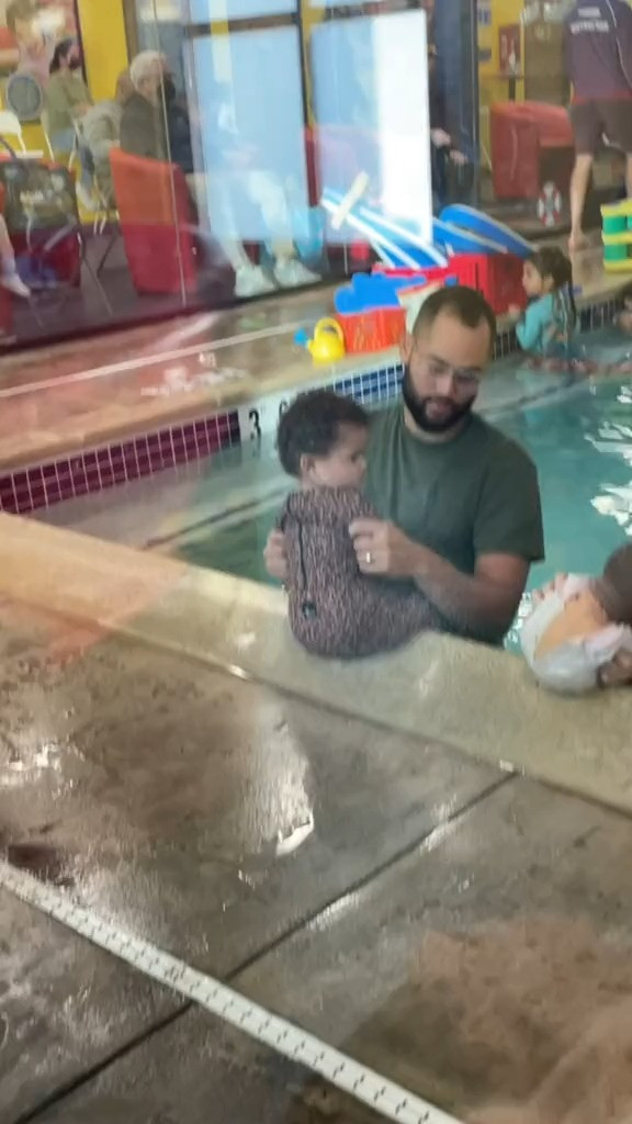 Valentina first swimming lesson😂 she was so confused as to what she was doing in an oversized bath tub 🛁 😂 

 #LTKmomlife #LTKBaby #LTKKids