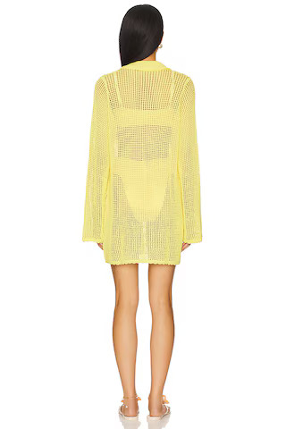 Button Up Coverup in Pale Yellow | Revolve Clothing (Global)