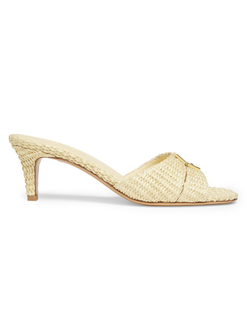 Women's Fendi Fold 55MM Raffia Mule Sandals - Paglia - Size 9.5 | Saks Fifth Avenue
