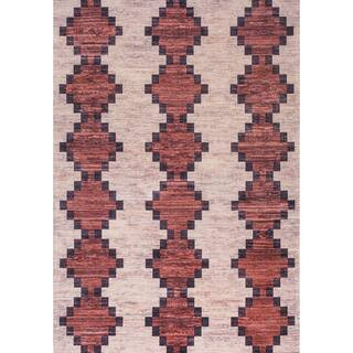JONATHAN Y Timantii Modern Trellis Kilim Burgundy/Ivory 8 ft. x 10 ft. Area Rug | The Home Depot
